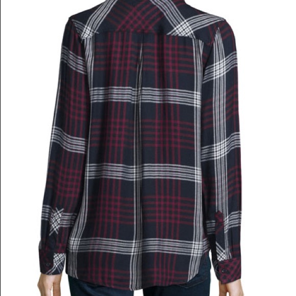 Rails Dolman Sleeve Plaid Button Down Shirt Top - Picture 5 of 7
